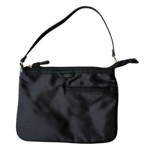 TUTILO black quality nylon fabric zipper clutch handbag purse travel organizer.